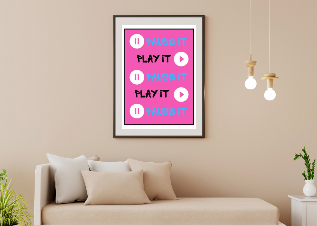 The 1975 Inspired Graffiti Lyric Print - Chocolate (Blue/Pink or Grey/Red)