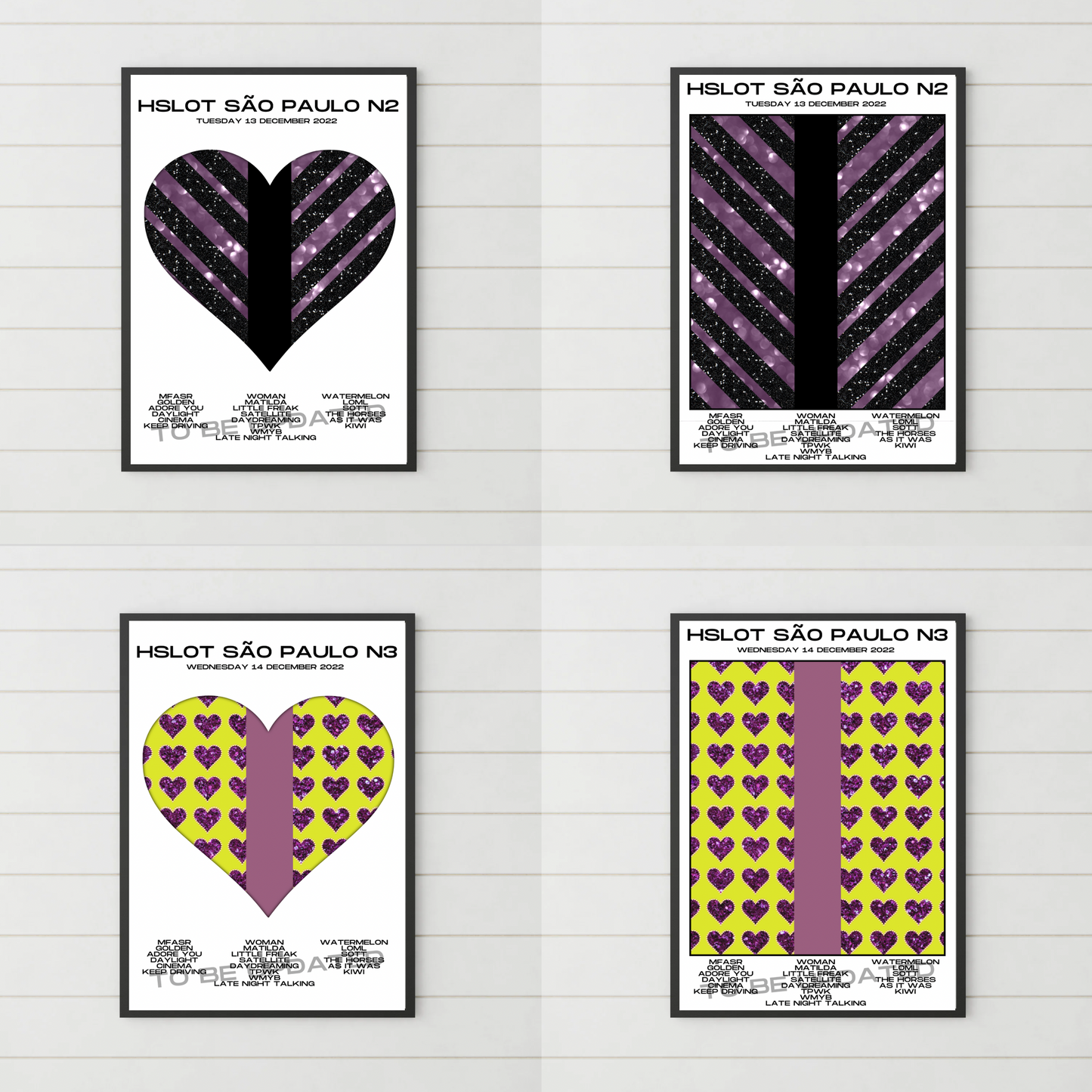 HSLOT 2022 Canada, USA & South America Setlist Posters | All Shows | 3 Sizes