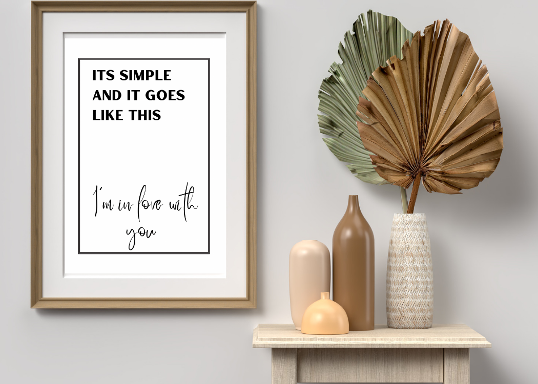 The 1975 inspired Lyric Print - I'm In Love With You