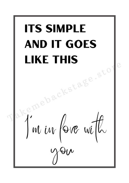 The 1975 inspired Lyric Print - I'm In Love With You