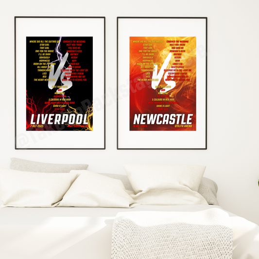 Busted vs McFly Tour Setlist Prints | 2 designs | 3 sizes