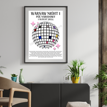 Eras Warsaw Setlist Show Posters | Print | 3 Sizes