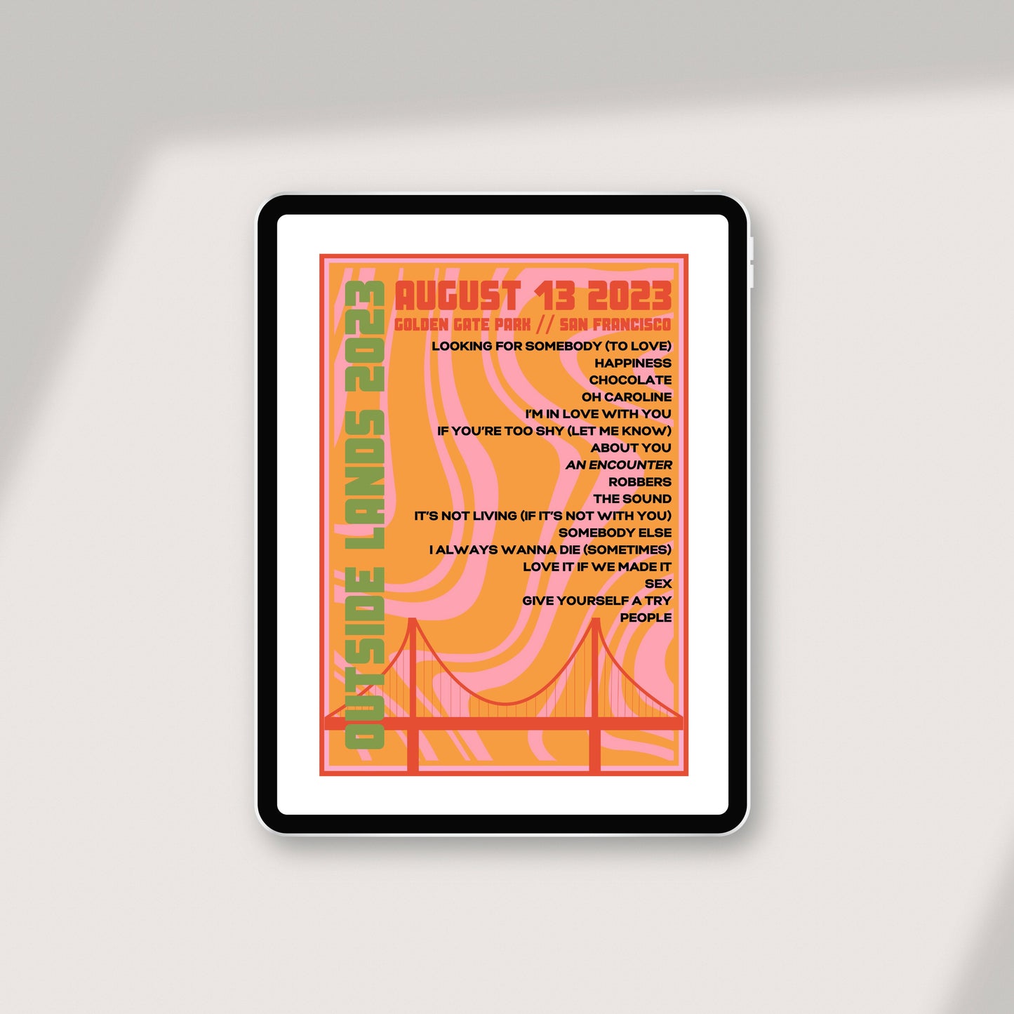 THE 1975 Festival Sets - ALL DATES Setlist Prints - Choose Your Show!