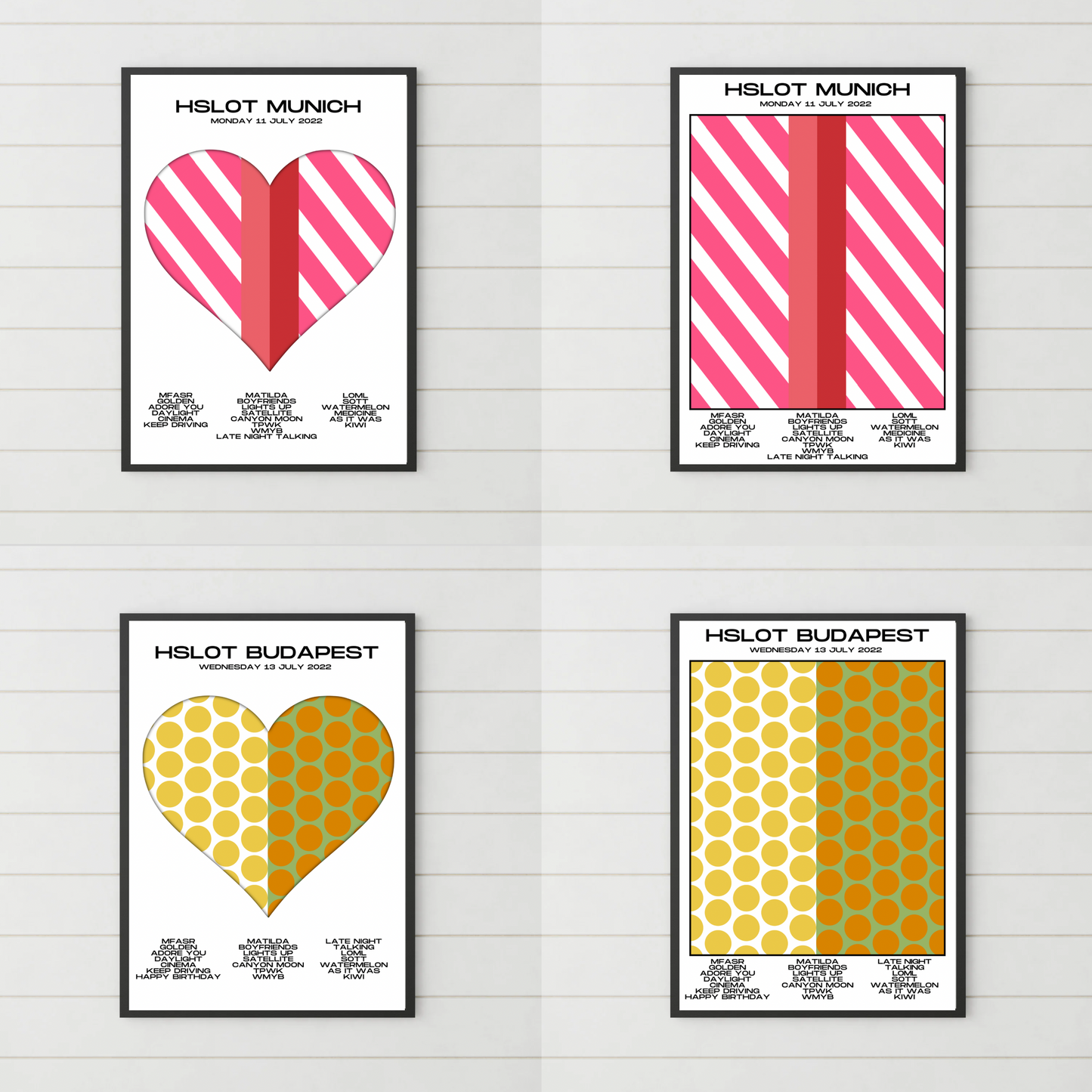 HSLOT 2022 Europe Setlist Posters | All Shows | 3 Sizes