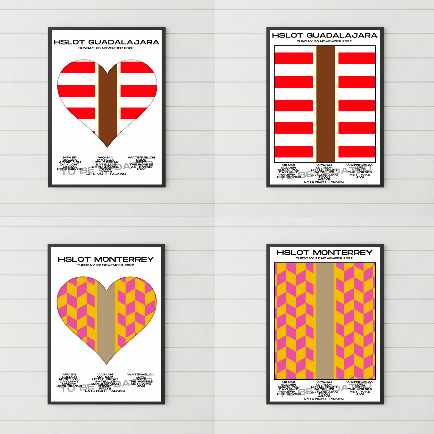 HSLOT 2022 Canada, USA & South America Setlist Posters | All Shows | 3 Sizes