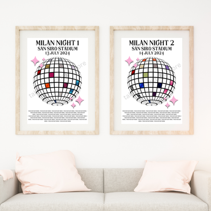 Eras Milan Setlist Show Posters | Print | 3 Sizes