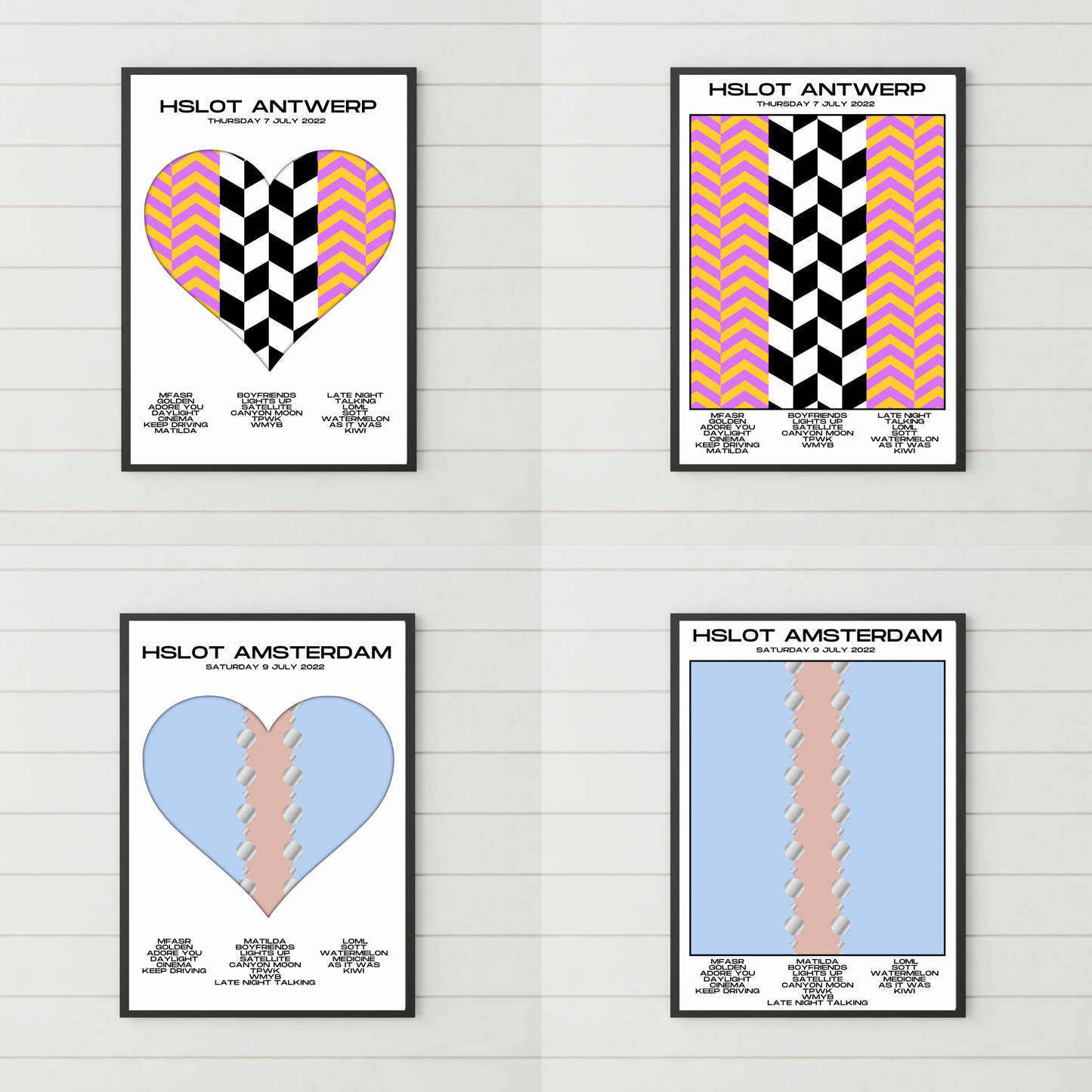 HSLOT 2022 Europe Setlist Posters | All Shows | 3 Sizes