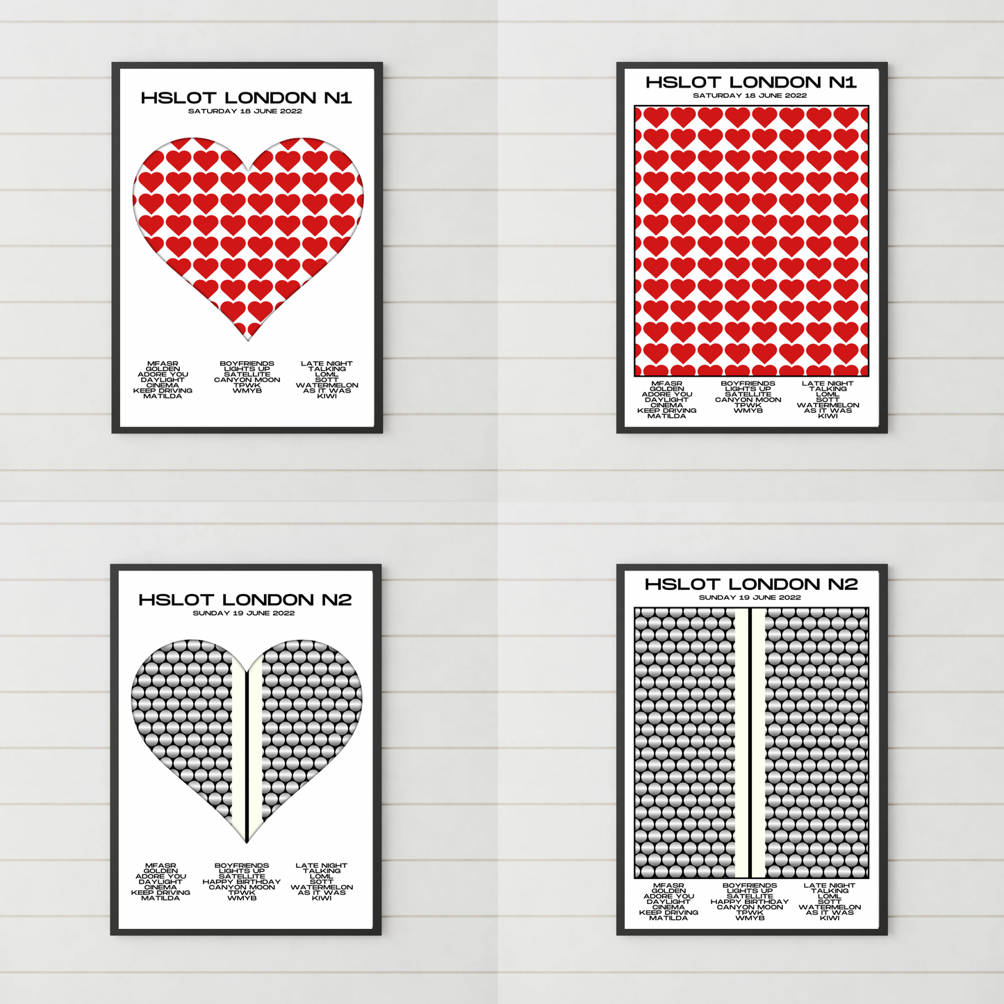 HSLOT 2022 Europe Setlist Posters | All Shows | 3 Sizes