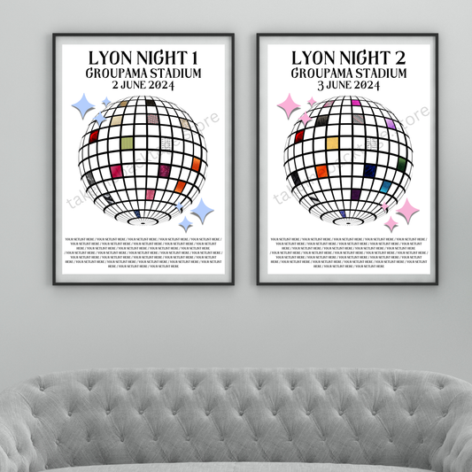 Eras Lyon Setlist Show Posters | Print | 3 Sizes