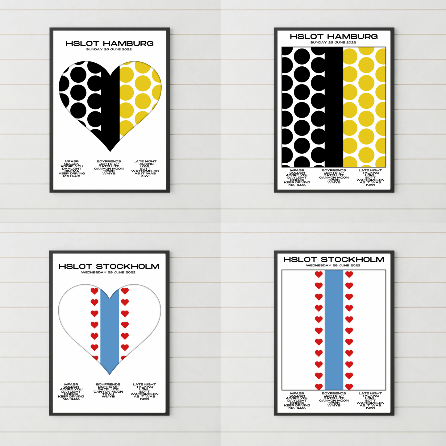 HSLOT 2022 Europe Setlist Posters | All Shows | 3 Sizes