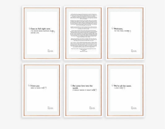 The Final Show Quote Collection - 6 Print Bundle