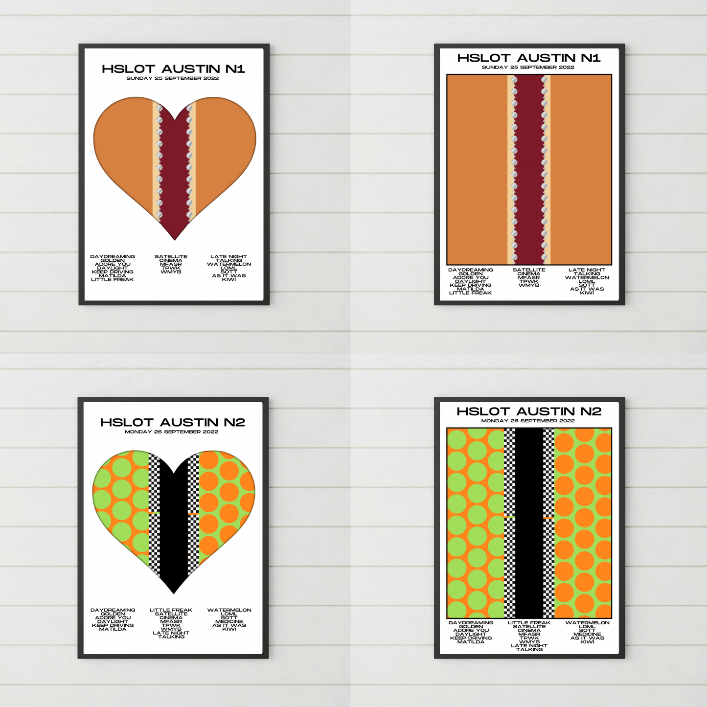 HSLOT 2022 Canada, USA & South America Setlist Posters | All Shows | 3 Sizes