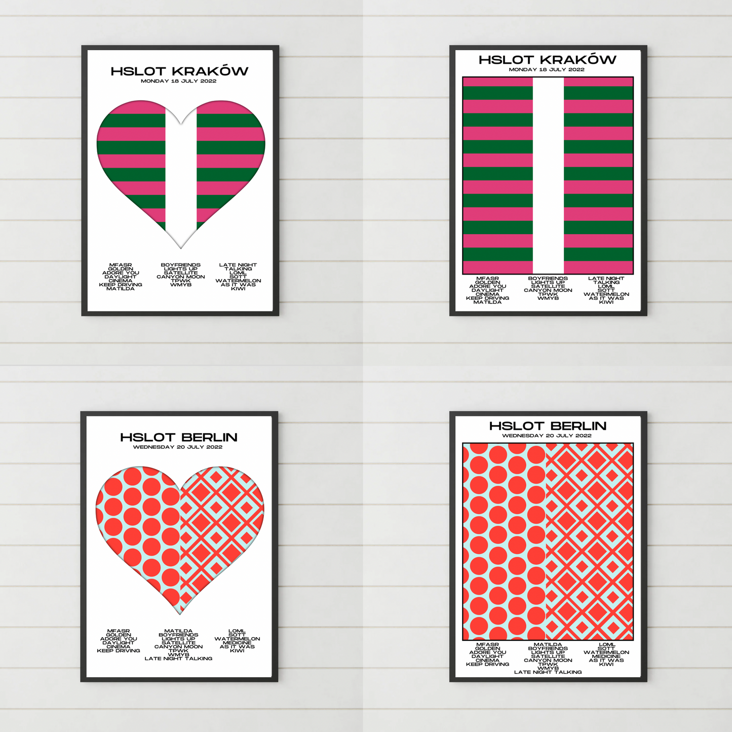 HSLOT 2022 Europe Setlist Posters | All Shows | 3 Sizes