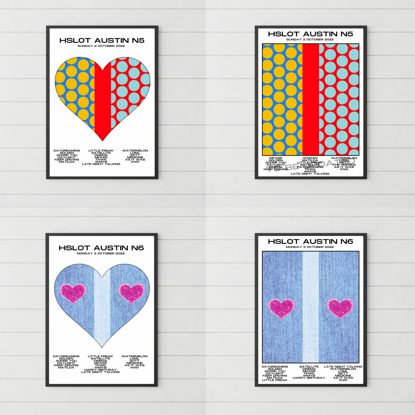 HSLOT 2022 Canada, USA & South America Setlist Posters | All Shows | 3 Sizes