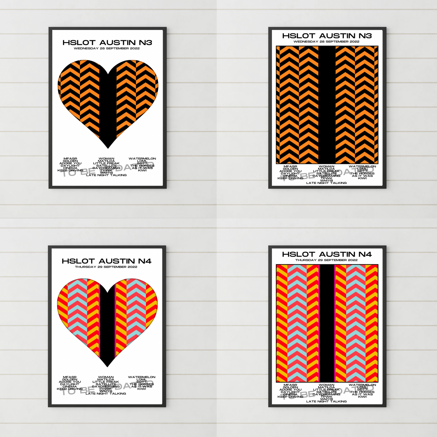 HSLOT 2022 Canada, USA & South America Setlist Posters | All Shows | 3 Sizes