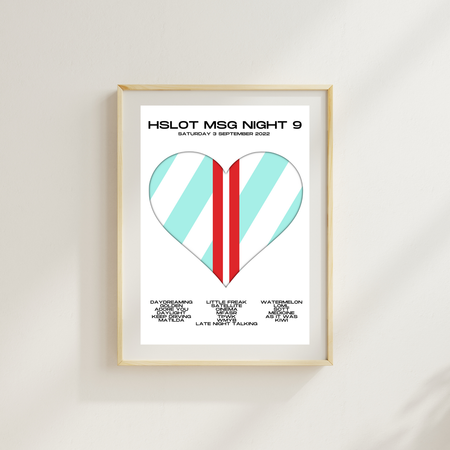 Love On Tour - HSLOT 2022 MSG New York N9 Show Poster Print - 2 styles | 3 sizes