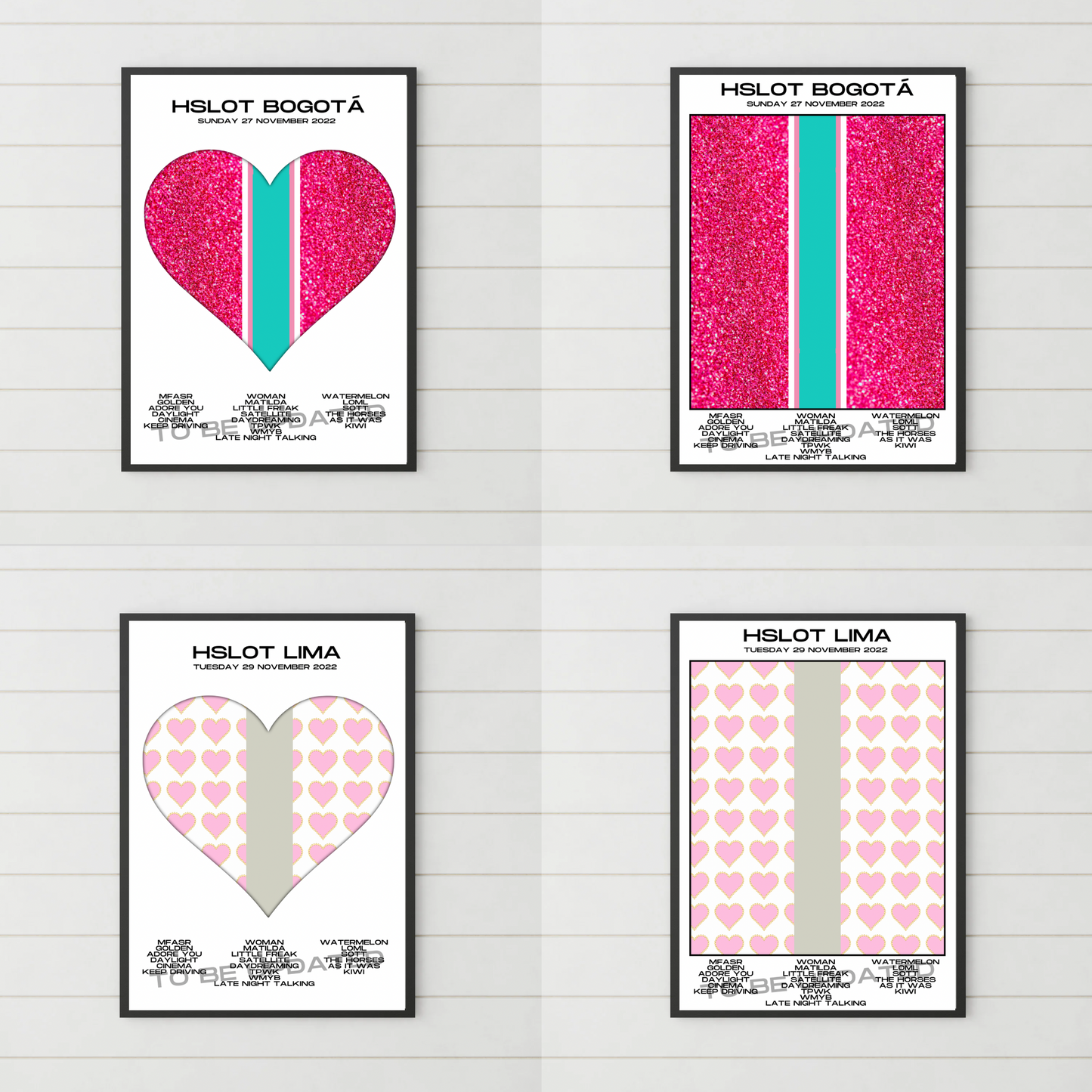HSLOT 2022 Canada, USA & South America Setlist Posters | All Shows | 3 Sizes