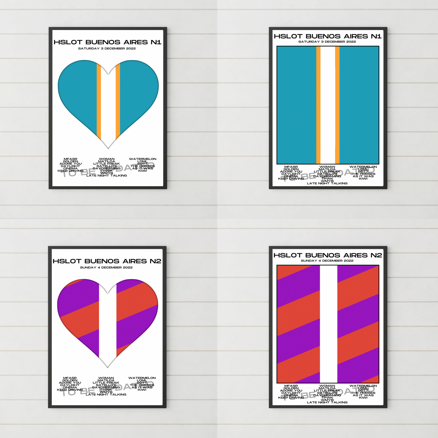 HSLOT 2022 Canada, USA & South America Setlist Posters | All Shows | 3 Sizes