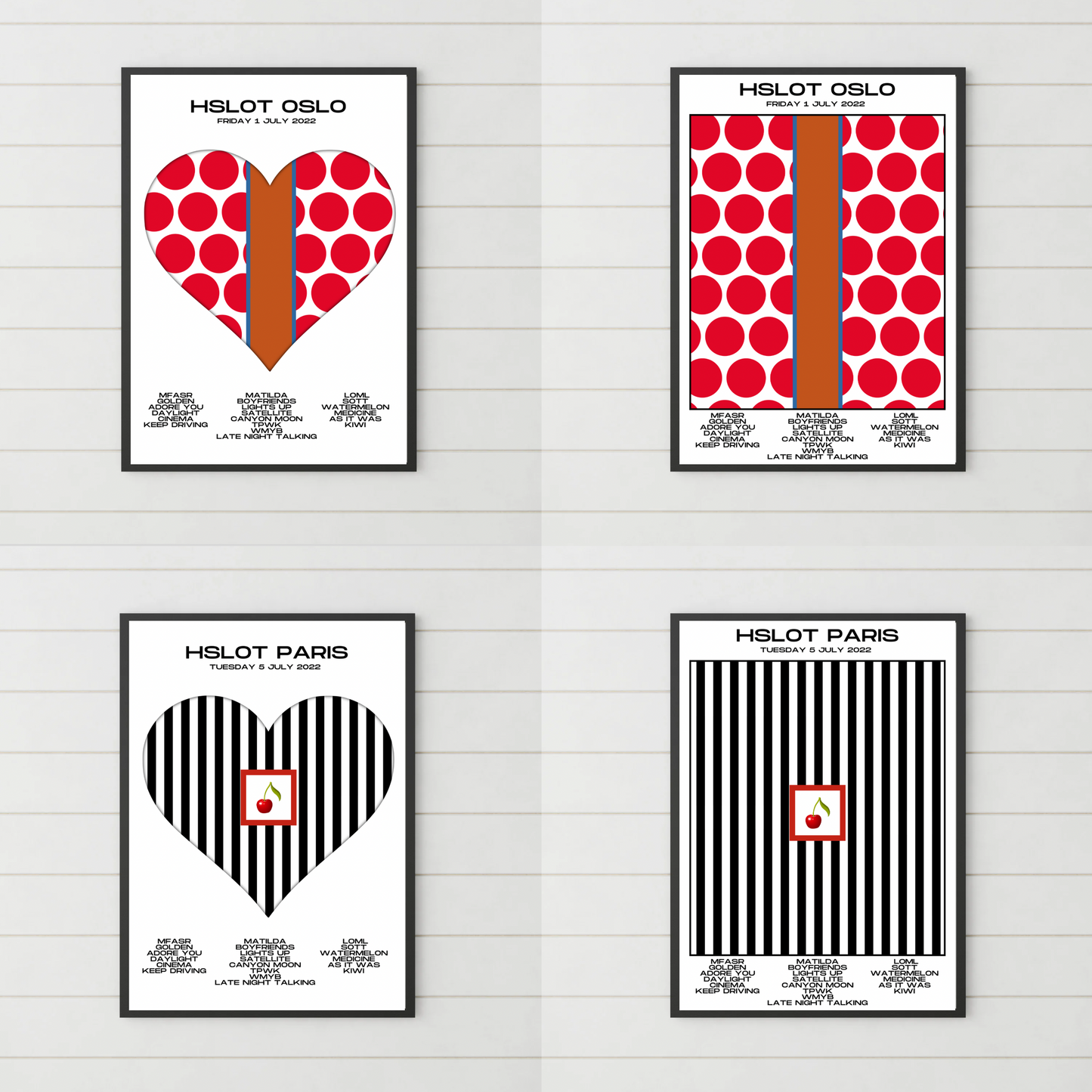 HSLOT 2022 Europe Setlist Posters | All Shows | 3 Sizes