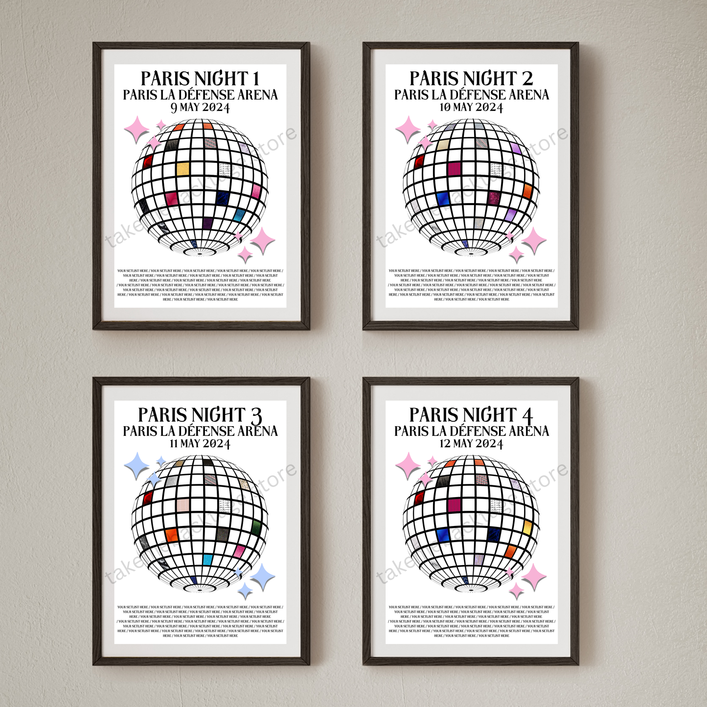 Eras Paris Setlist Show Posters | Print | 3 Sizes