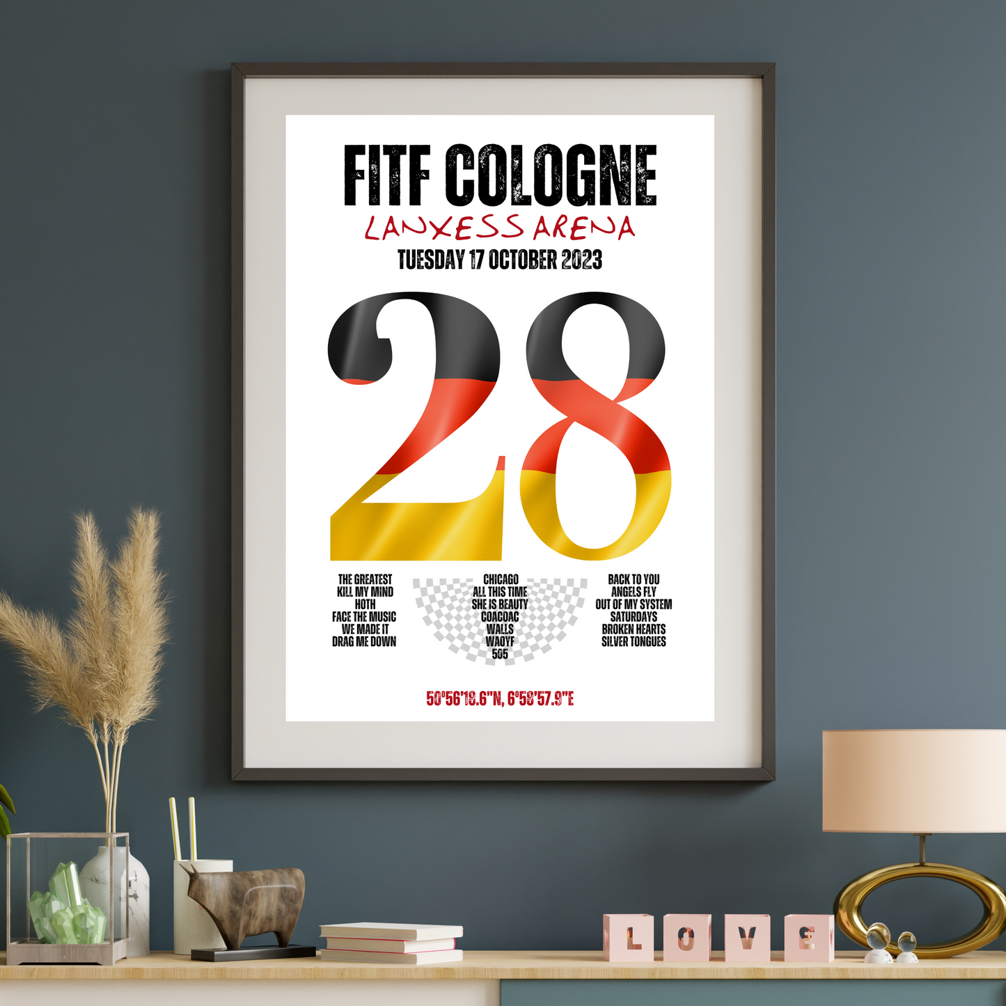 FITF World Tour Cologne 2023 Setlist Print