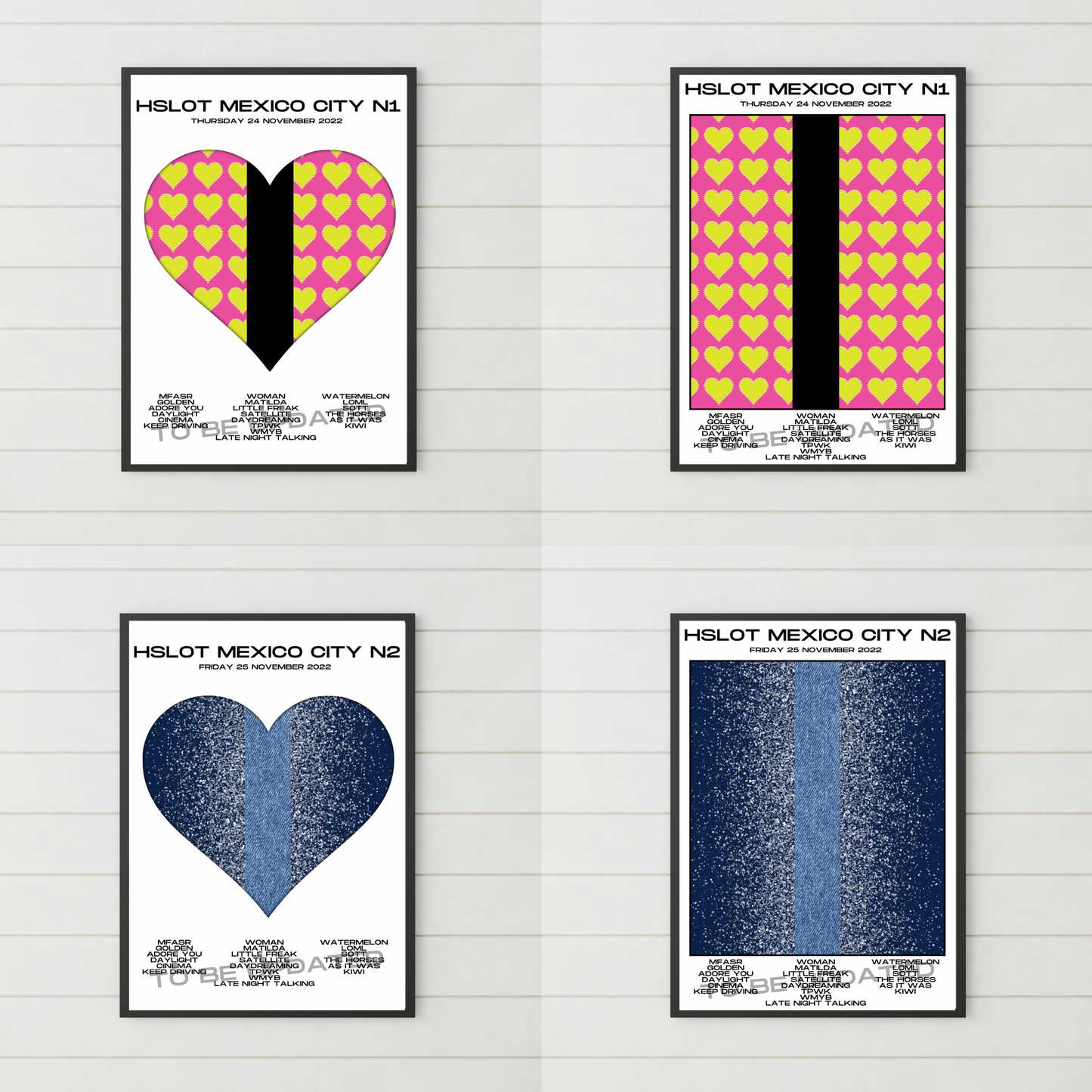 HSLOT 2022 Canada, USA & South America Setlist Posters | All Shows | 3 Sizes