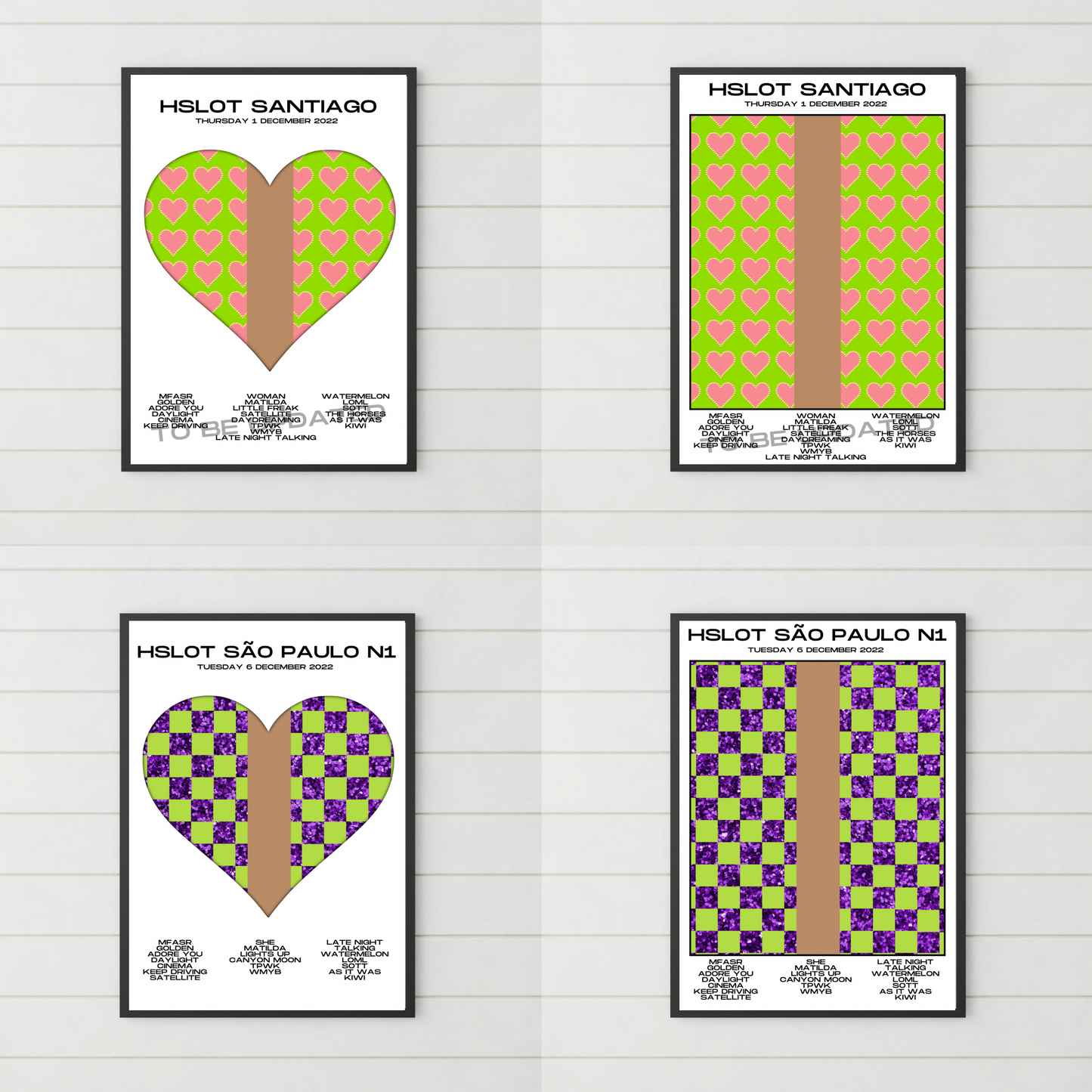 HSLOT 2022 Canada, USA & South America Setlist Posters | All Shows | 3 Sizes