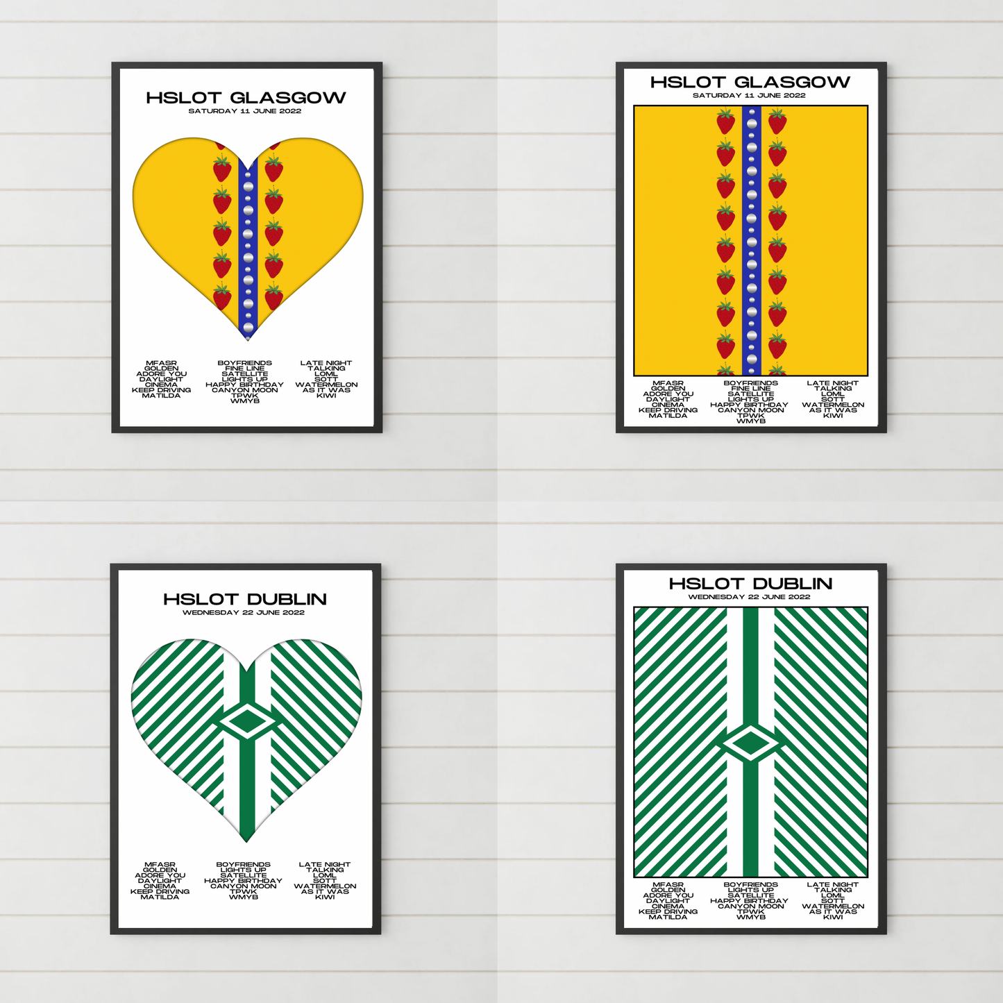 HSLOT 2022 Europe Setlist Posters | All Shows | 3 Sizes