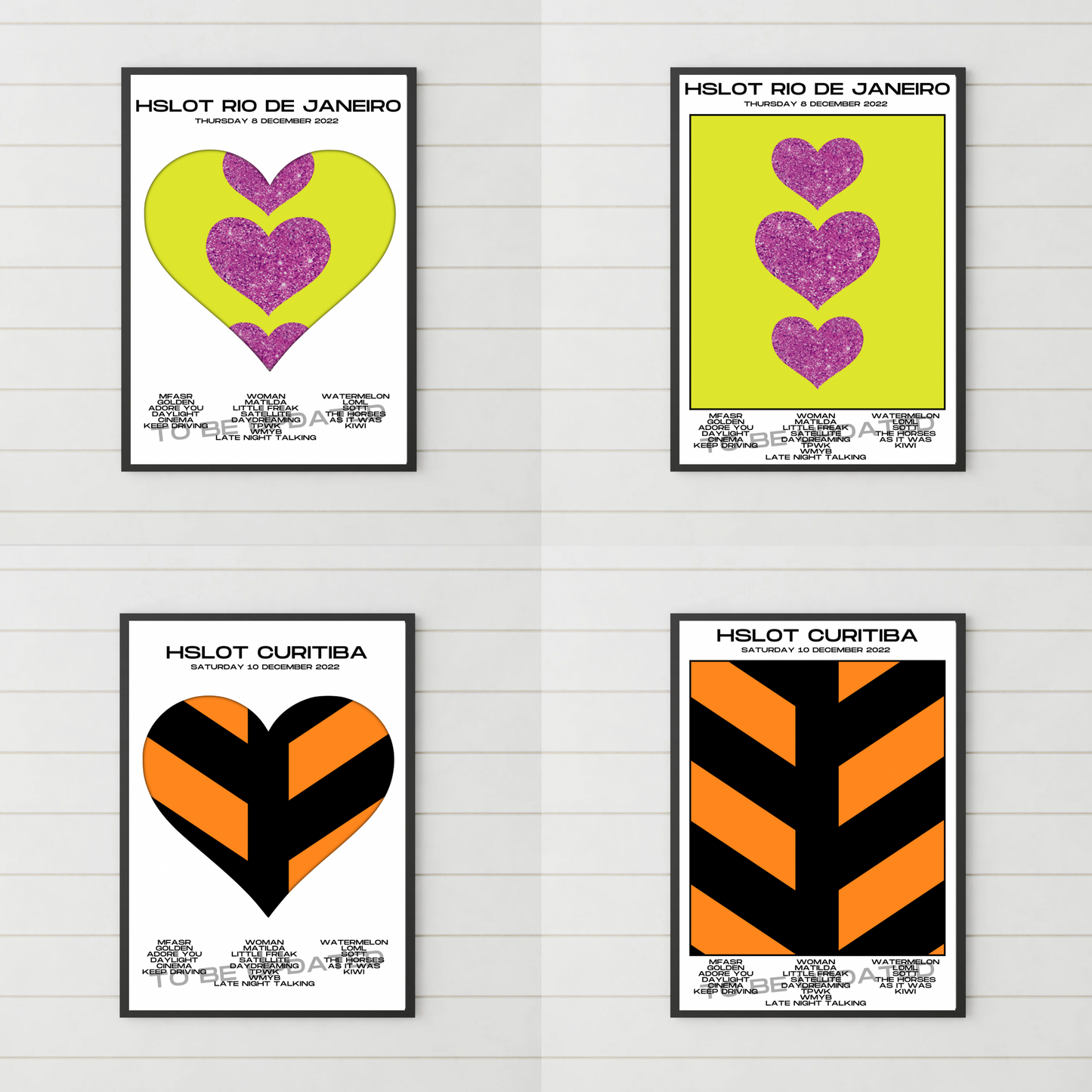 HSLOT 2022 Canada, USA & South America Setlist Posters | All Shows | 3 Sizes