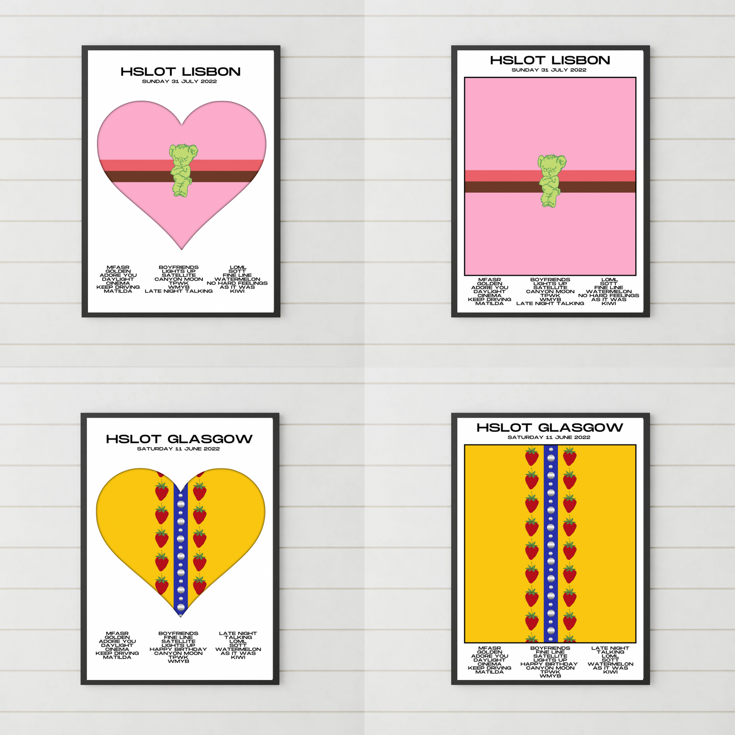 HSLOT 2022 Europe Setlist Posters | All Shows | 3 Sizes