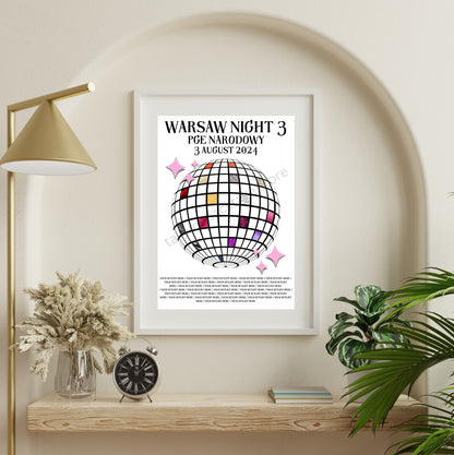 Eras Warsaw Setlist Show Posters | Print | 3 Sizes