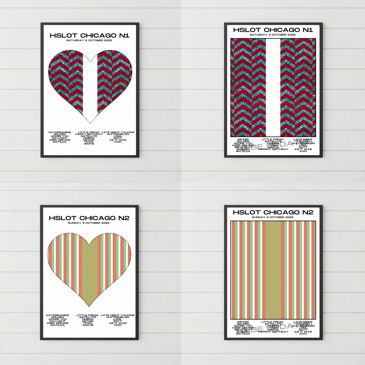 HSLOT 2022 Canada, USA & South America Setlist Posters | All Shows | 3 Sizes