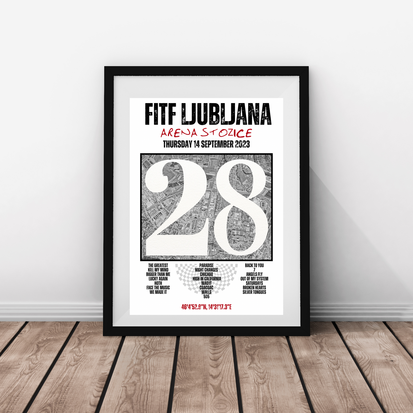 FITF World Tour Ljubljana 2023 Setlist Print