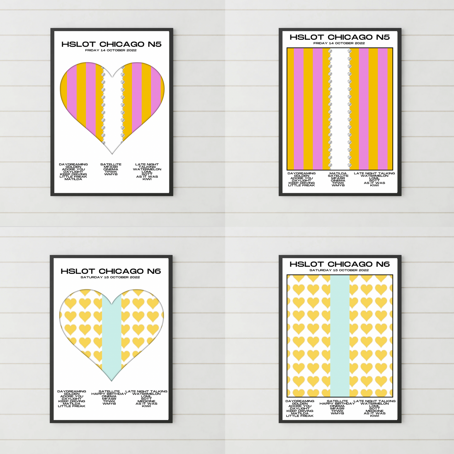 HSLOT 2022 Canada, USA & South America Setlist Posters | All Shows | 3 Sizes