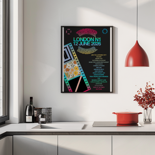 Together Together London N1 (12 June) Setlist Print | 5 sizes