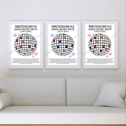 Eras Amsterdam Setlist Show Posters | Print | 3 Sizes