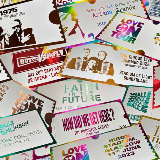 Souvenir/Gift Gig Tickets | Any artist available | Choice of colour