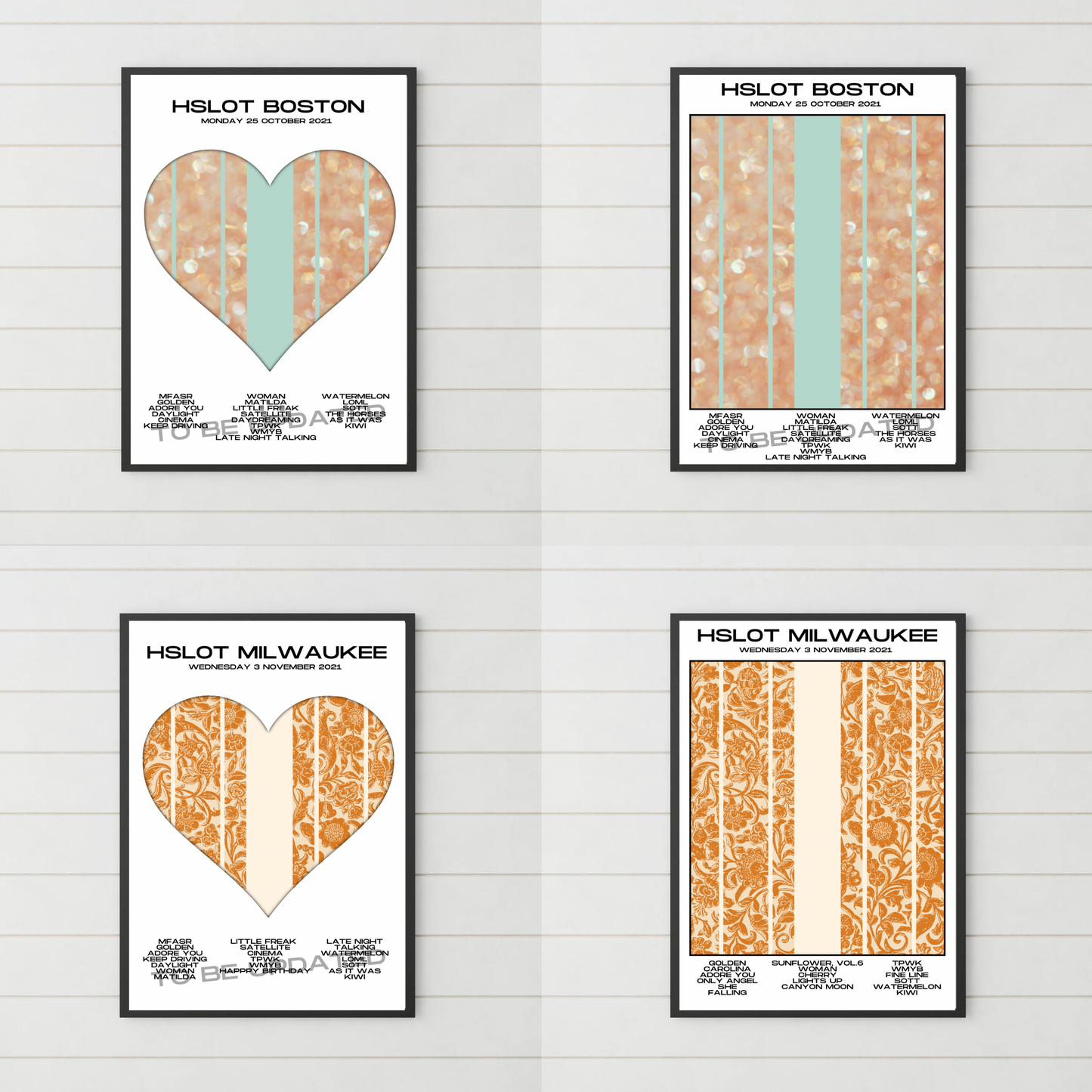 HSLOT 2021 Setlist Posters | All Shows | 3 Sizes