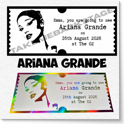 Souvenir/Gift Gig Tickets | Any artist available | Choice of colour