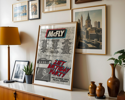 McFly 21st Birthday Party Setlist Print | 5 Sizes