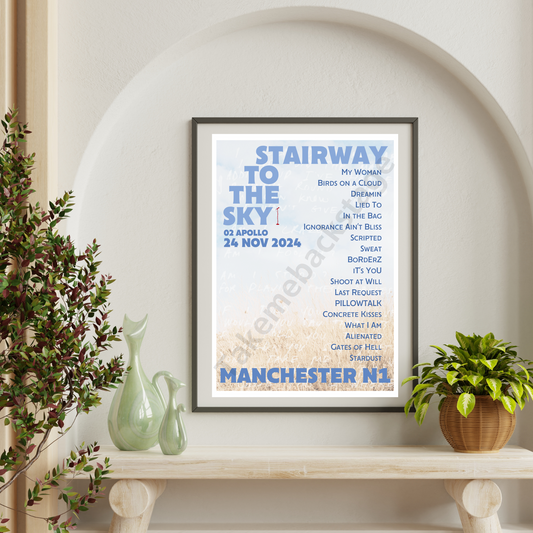 Stairway To The Sky Manchester N1 setlist print  I Poster | 3 sizes