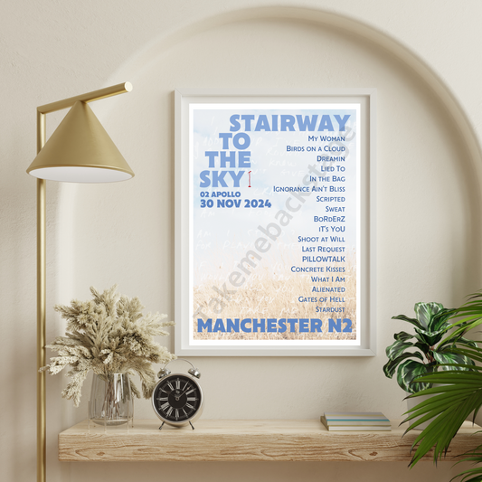 Stairway To The Sky Manchester N2 setlist print  I Poster | 3 sizes