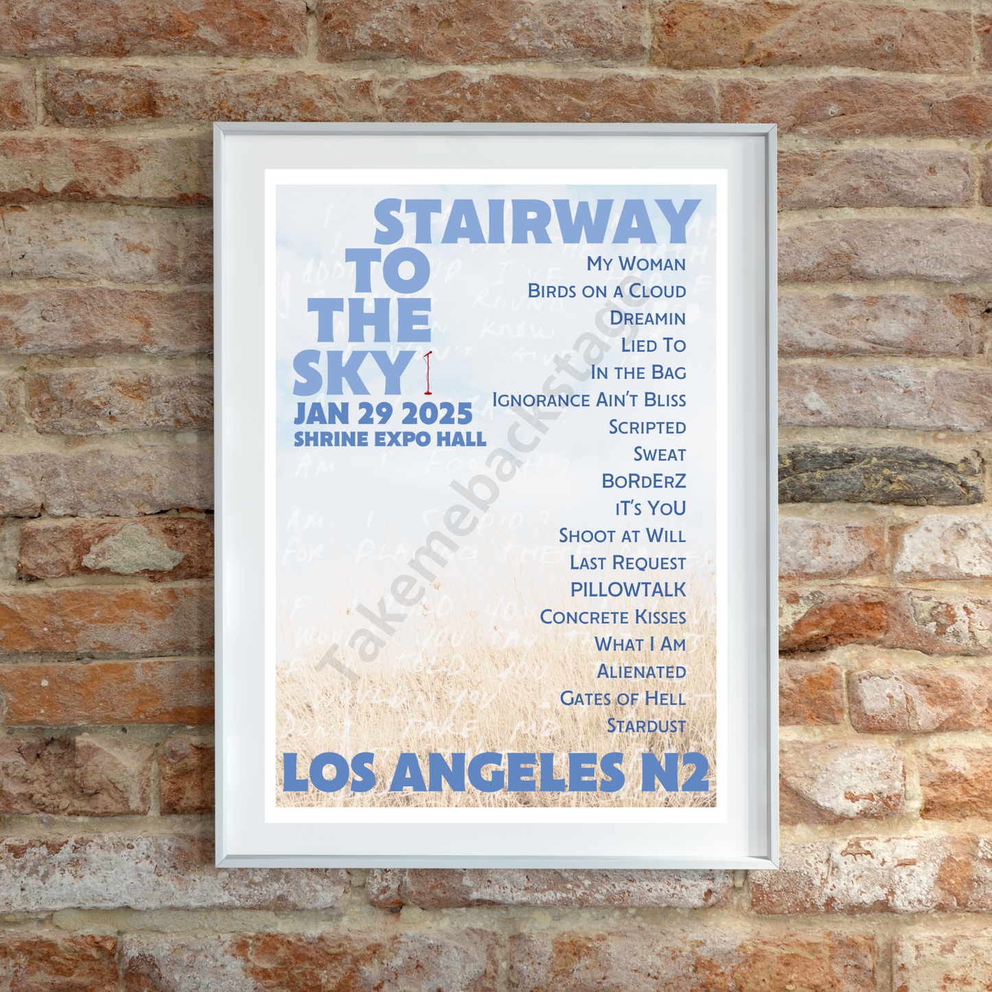 Stairway To The Sky Los Angeles N2 setlist print  I Poster | 3 sizes