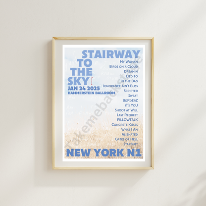 Stairway To The Sky New York N1 setlist print  I Poster | 3 sizes