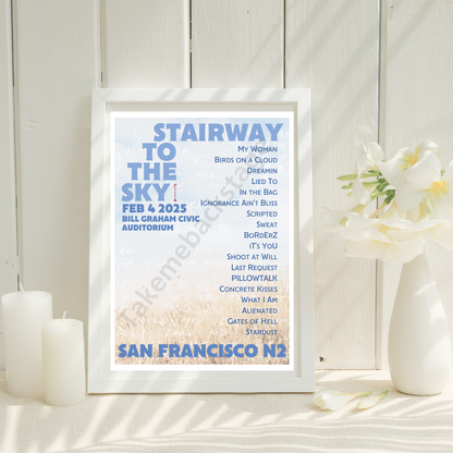 Stairway To The Sky San Francisco N2 setlist print  I Poster | 3 size