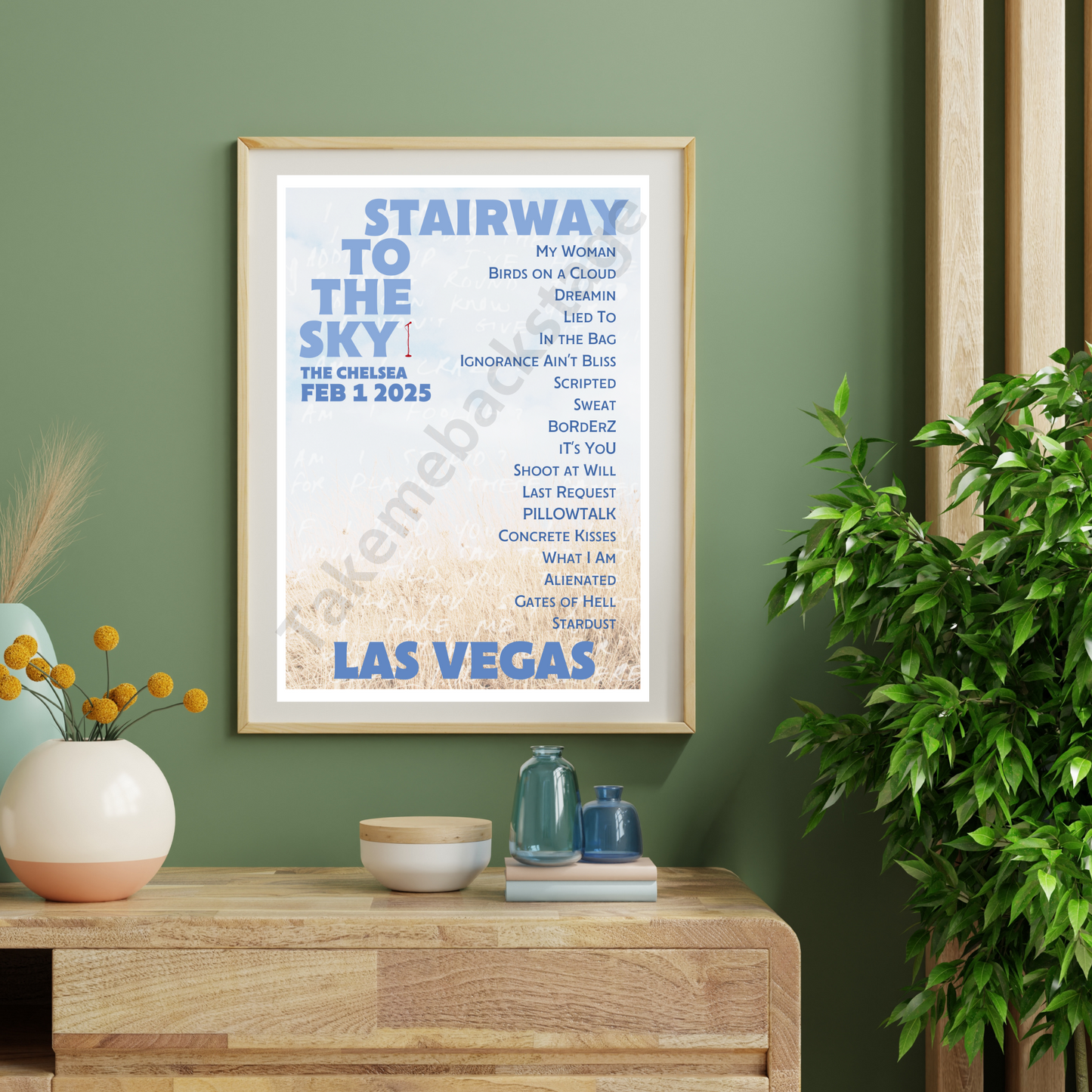 Stairway To The Sky Las Vegas setlist print  I Poster | 3 sizes