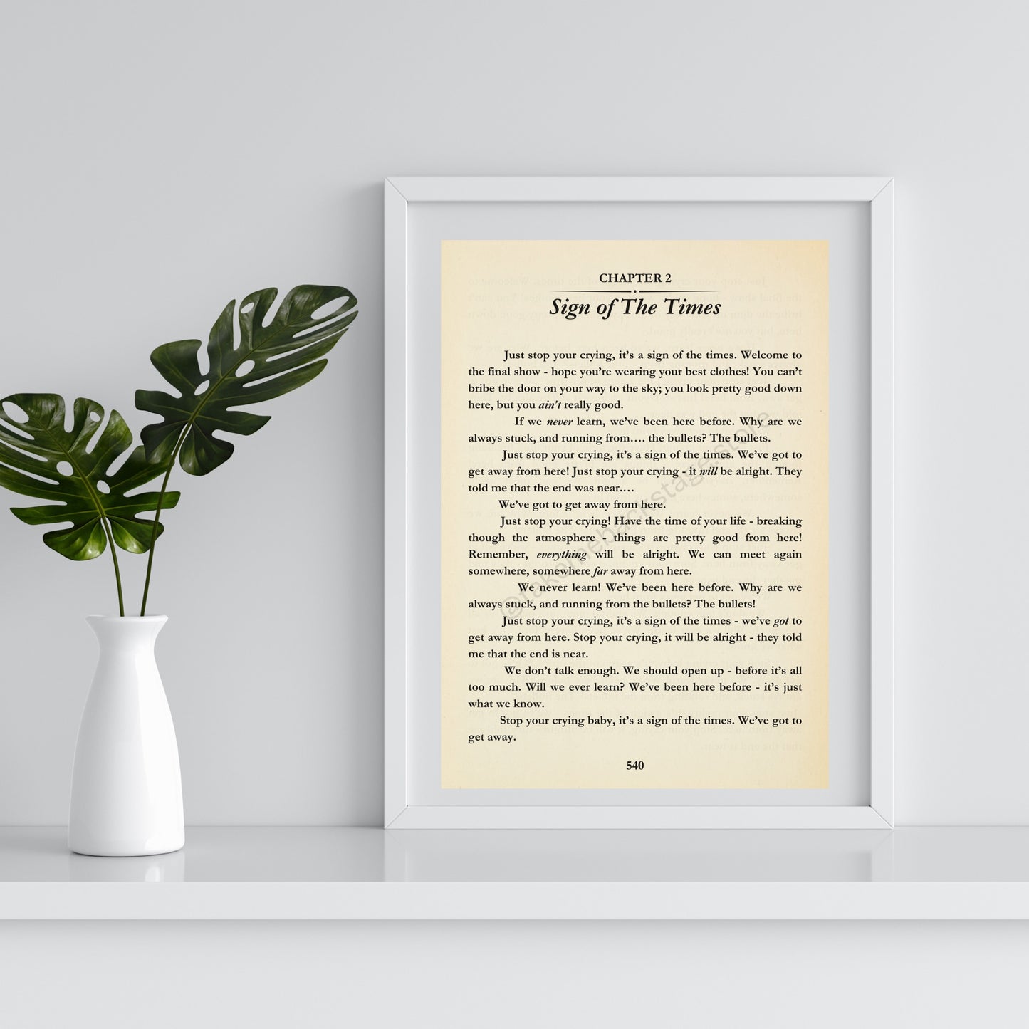 Bookish Harry Lyric Prints  | Choose your track | 3 sizes