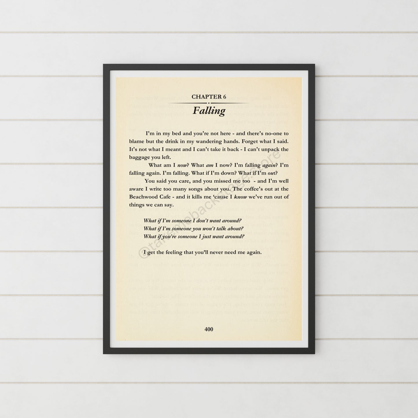 Bookish Harry Lyric Prints  | Choose your track | 3 sizes