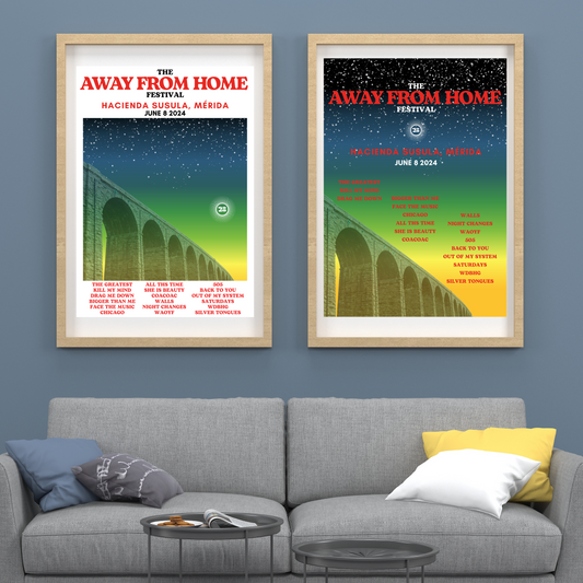 Away From Home Festival 2024 Setlist Print | AFHF | 2 designs