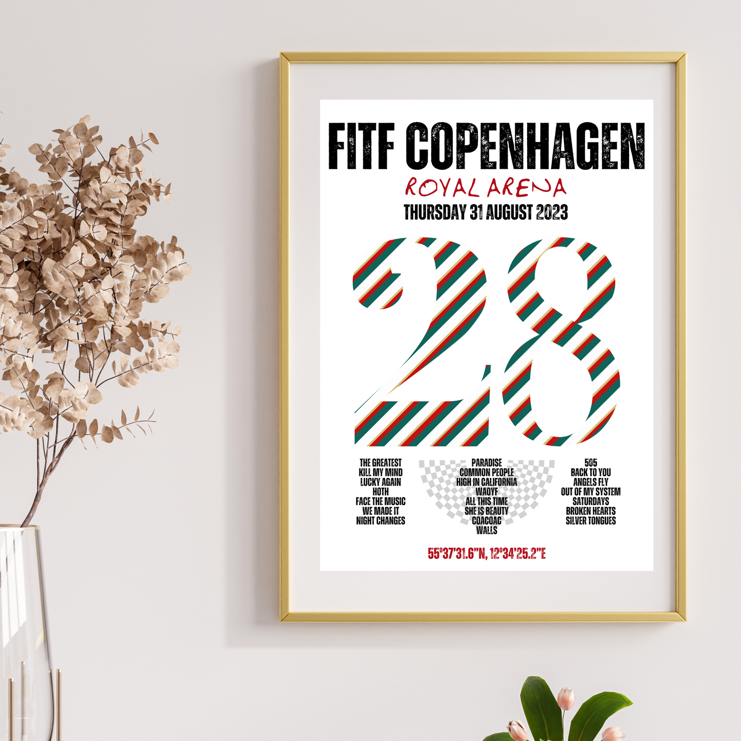 FITF World Tour Copenhagen 2023 Setlist Print